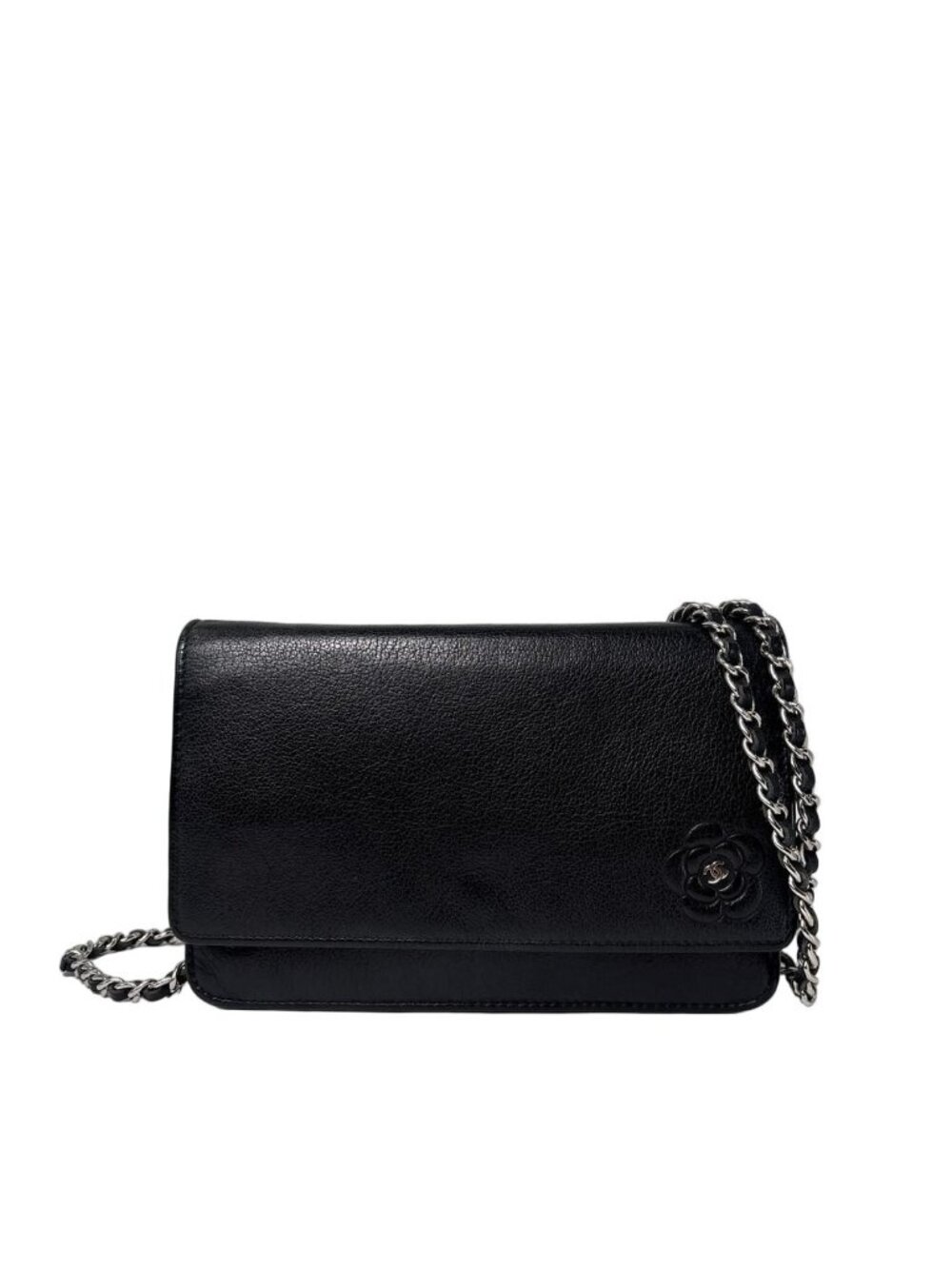 Chanel Camellia Leather Chain Wallet Shoulder